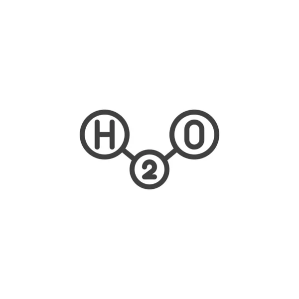 화학식 H2O 라인 아이콘 — 스톡 벡터