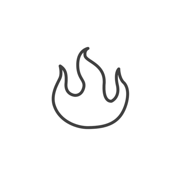 Brandende vlam lijn pictogram — Stockvector