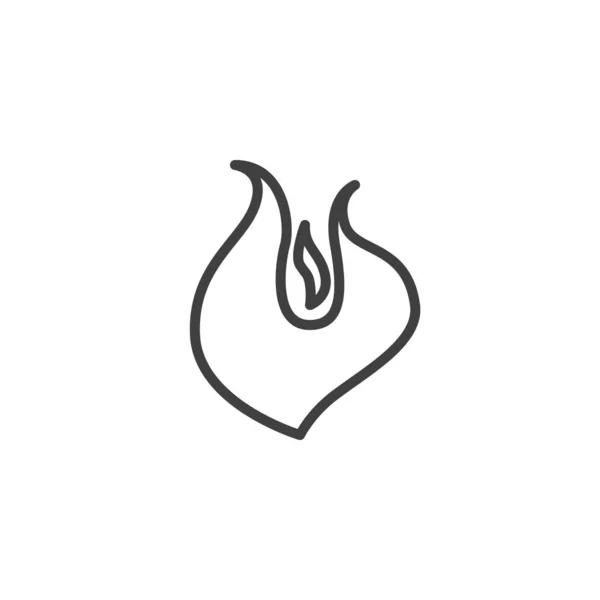 Ícone de linha de chama de fogo — Vetor de Stock