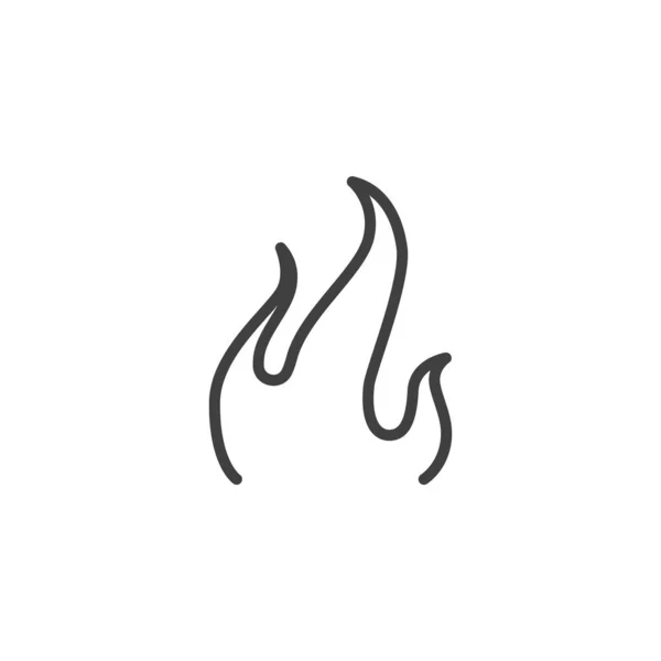 Feuerflamme Linie Symbol — Stockvektor