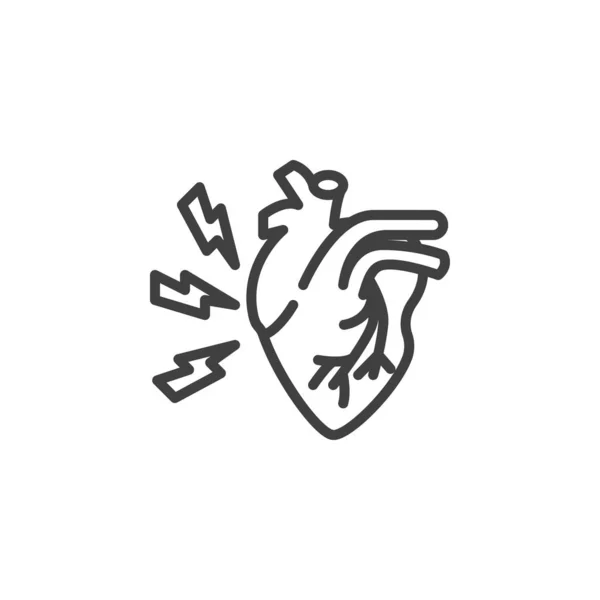 Kalp krizi çizgisi simgesi — Stok Vektör