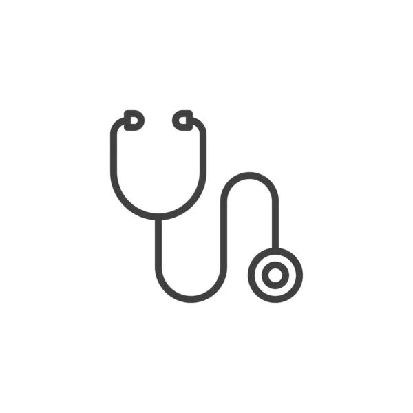 Medical stethoscope line icon — Stock Vector
