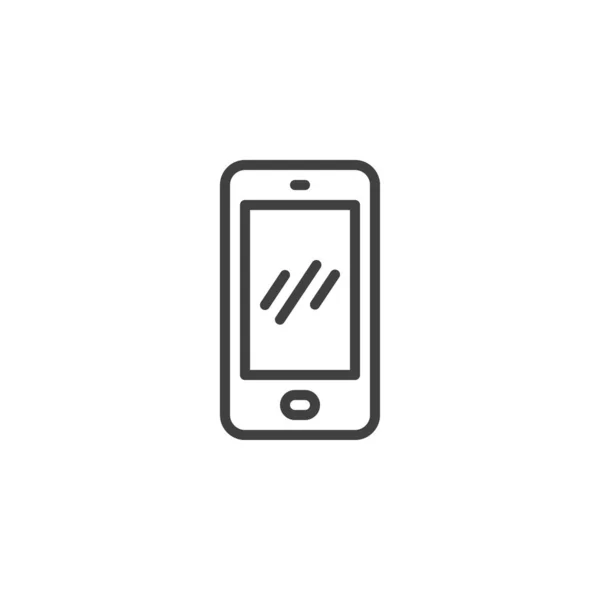 Smartphone écran ligne icône — Image vectorielle