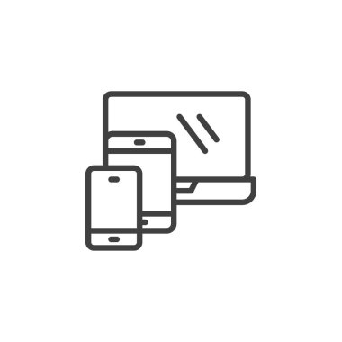 Modern dijital aygıtlar çizgisi simgesi