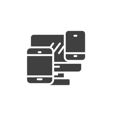 Akıllı telefon ve tablet vektör simgesi ile bilgisayar monitörü