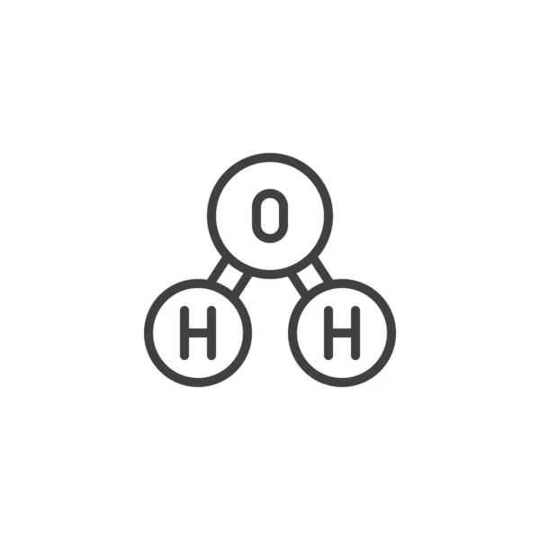 Ícone de linha de molécula de oxigênio —  Vetores de Stock