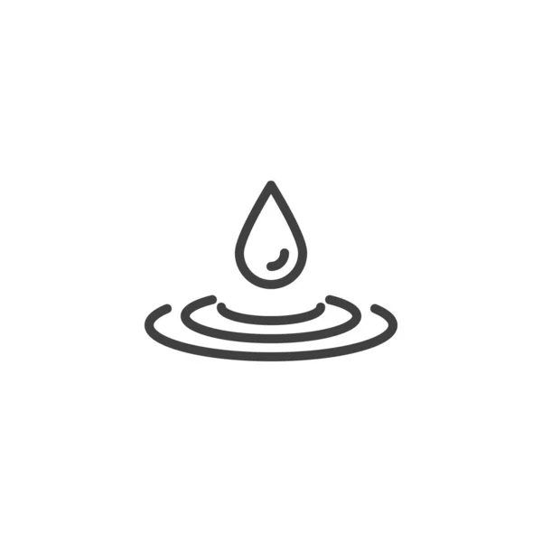 Waterdruppel plons lijn pictogram — Stockvector