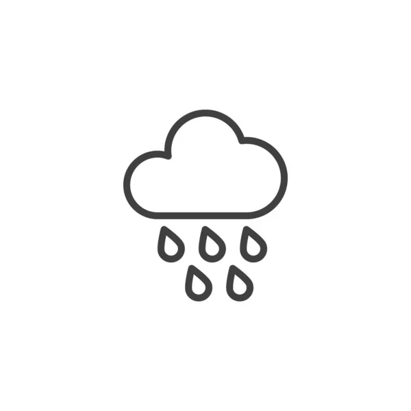 Symbol für Wolken und Regenlinie — Stockvektor