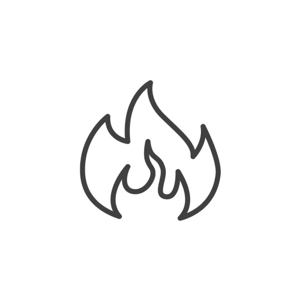 Ícone de linha de chama de fogo — Vetor de Stock