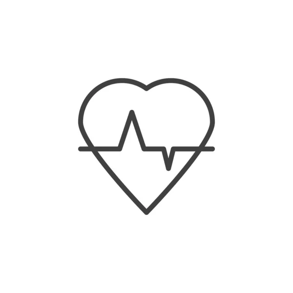 Ícone de linha de cardiograma cardíaco — Vetor de Stock