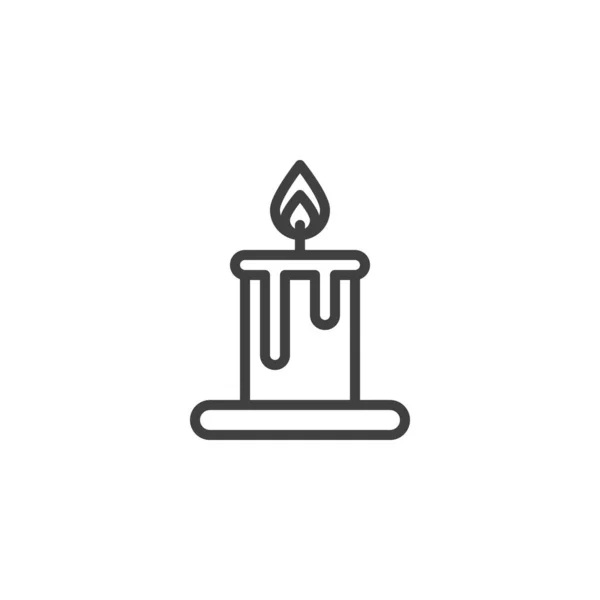 Εικονίδιο γραμμής καψίματος φωτός κεριών — Διανυσματικό Αρχείο