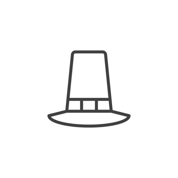 Icono de línea de sombrero de peregrino — Vector de stock