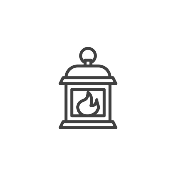 Gaslykta med brinnande lampa ikon — Stock vektor
