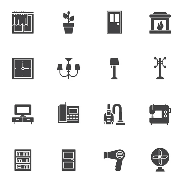 Home Interior Möbel Vektor Icons Set — Stockvektor