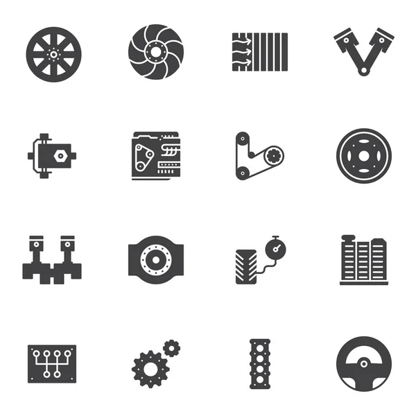 The car parts vector icons set — Stock Vector