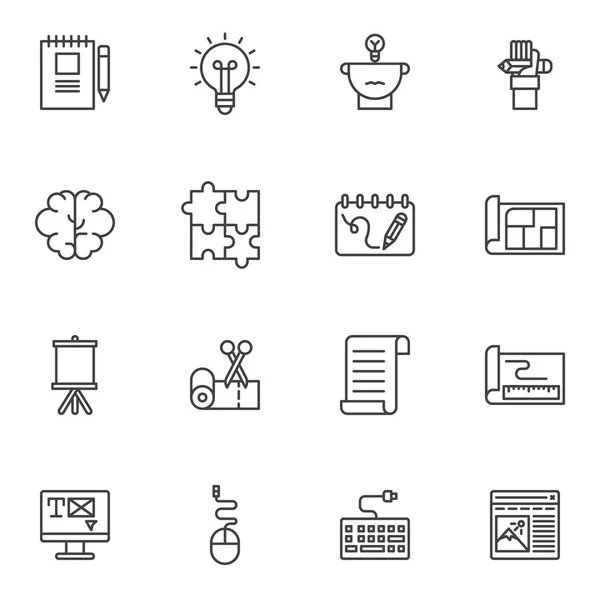 Conjunto de iconos de línea de idea creativa — Archivo Imágenes Vectoriales