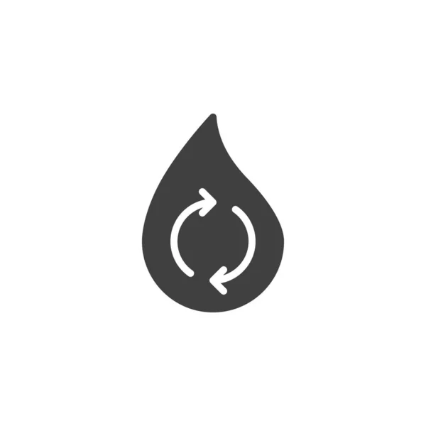 Wassertropfen Recycling-Vektor-Symbol — Stockvektor