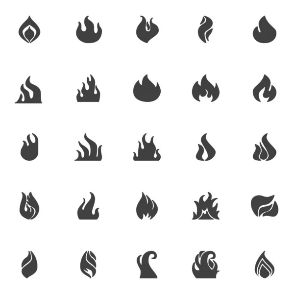 Set ikon vektor nyala api - Stok Vektor