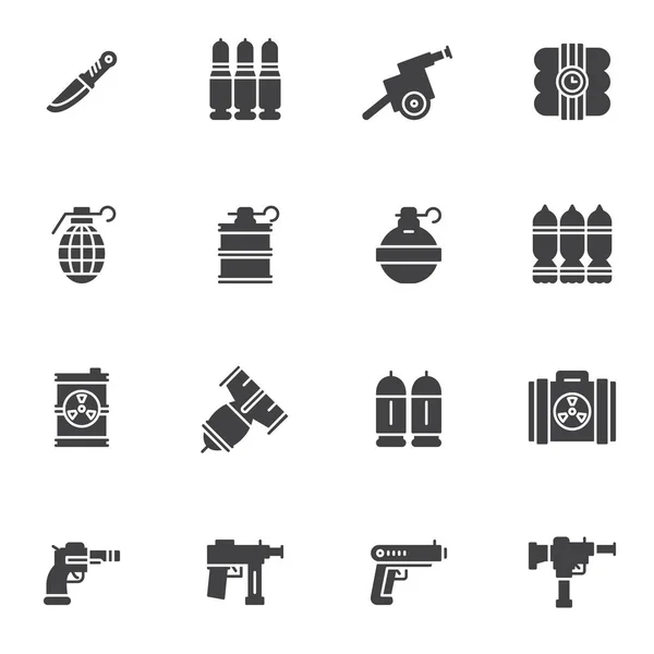 Military ammunition vector icons set Stock Vector