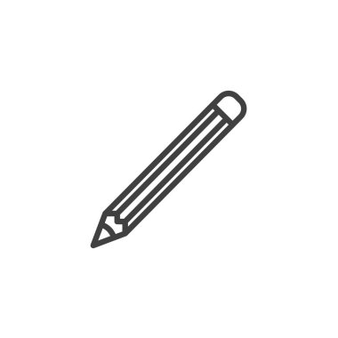 Kalem, çizim çizimi simgesi. Mobil konsept ve web tasarımı için doğrusal biçim işareti. Kalem, sanat taslak vektör simgesi. Sembol, logo çizimi. Vektör grafikleri