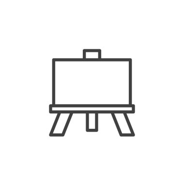 Sanat tahtası çizgisi simgesi. Mobil konsept ve web tasarımı için doğrusal biçim işareti. Boş tuval çizgili taslak vektör simgesi. Sembol, logo çizimi. Vektör grafikleri