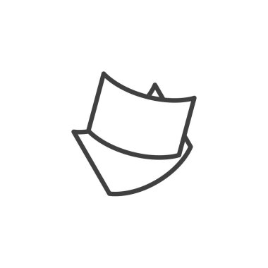 Sayfa Tabaka satır simgesi. Mobil konsept ve web tasarımı için doğrusal biçim işareti. İki seviye katmanı vektör simgesini belirler. Sembol, logo çizimi. Vektör grafikleri