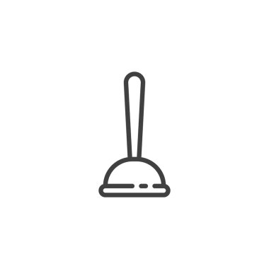 Tuvalet pompası ikonu. Mobil konsept ve web tasarımı için doğrusal biçim işareti. Tesisat pompası ana hat vektör ikonu. Sembol, logo çizimi. Vektör grafikleri