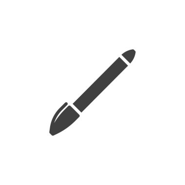 Kapsül vektör ikonlu kalem. Mobil konsept ve web tasarımı için düz tabela. Tükenmez kalem sembolü. Sembol, logo çizimi. Vektör grafikleri