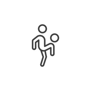 Top çizgisi simgesi olan futbolcu