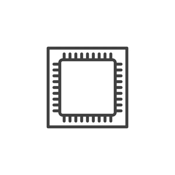 Εικονίδιο Γραμμής Τσιπ Υπολογιστή Γραμμικό Σήμα Microchip Για Mobile Concept — Διανυσματικό Αρχείο