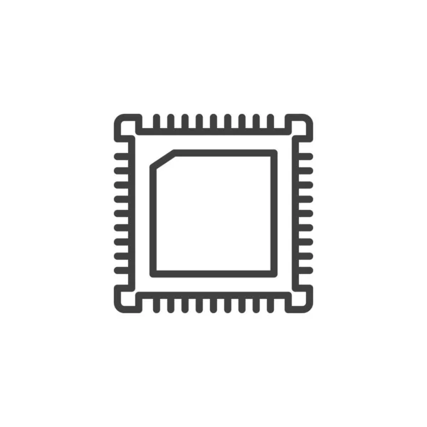 Şlemci Yonga Çizgisi Simgesi Mobil Konsept Web Tasarımı Için Mikroçip — Stok Vektör