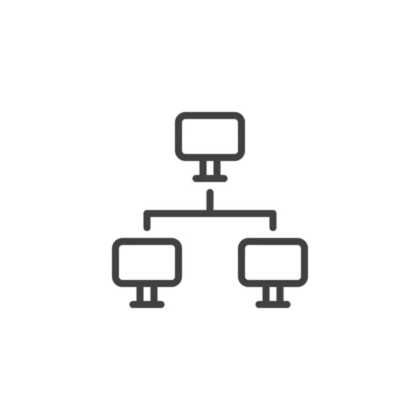 Ícone Linha Conexão Rede Computador Sinal Estilo Linear Para Conceito — Vetor de Stock