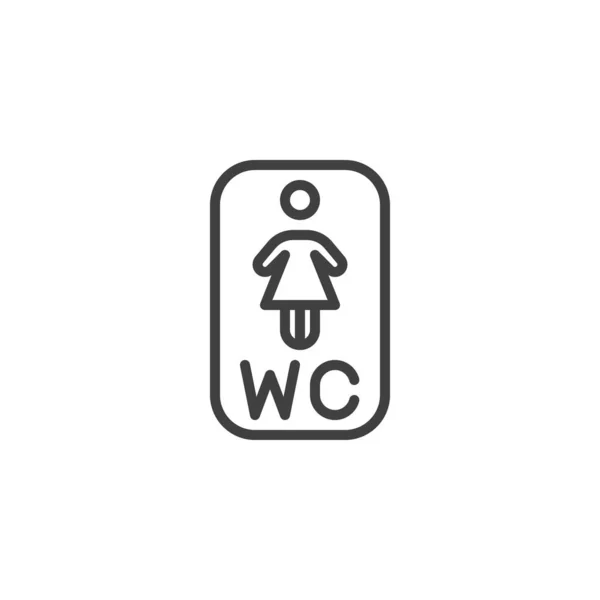 Frau Toilette Linie Symbol Lineares Stilschild Für Mobiles Konzept Und — Stockvektor