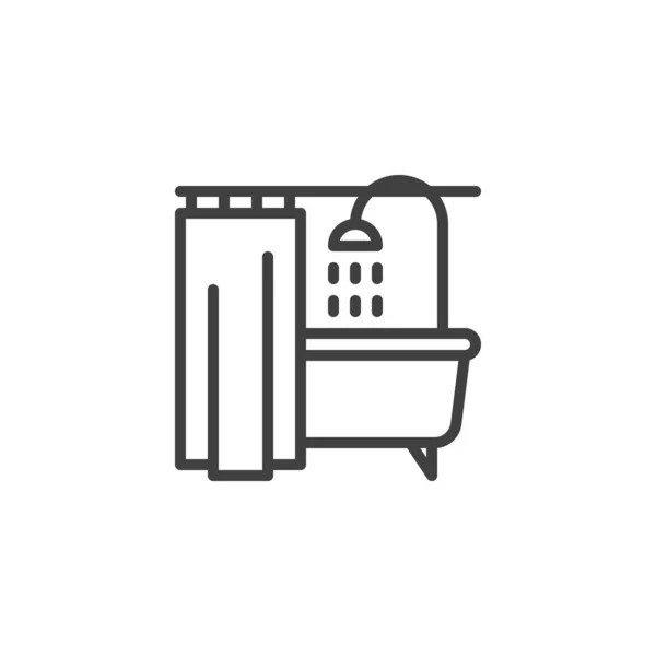 Bathroom Interior Line Icon Linear Style Sign Mobile Concept Web — Stockvector