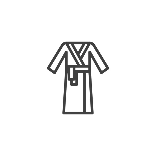 スパバスローブのラインアイコン モバイルコンセプトとウェブデザインのためのリニアスタイルのサイン ホテルのバスローブの輪郭ベクトルアイコン シンボル ロゴイラスト ベクトルグラフィックス — ストックベクタ