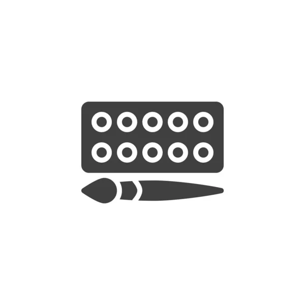 Čtvercová Paleta Ikona Vektoru Štětce Vyplněný Plochý Znak Pro Mobilní — Stockový vektor