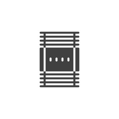 İşlemci soğutucu vektör simgesi. Mikroçip mobil konsept ve web tasarımı için düz tabela doldurdu. Bilgisayar işlemci soğutma sistemi simgesi. Sembol, logo çizimi. Vektör grafikleri