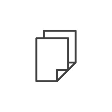 Kağıt yığını çizgisi simgesi. Mobil konsept ve web tasarımı için dosya kopyalama tarzı işareti. Belge katmanları vektör simgesini çizer. Sembol, logo çizimi. Vektör grafikleri
