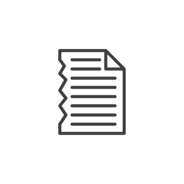 Yırtık kağıt levha çizgisi simgesi