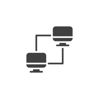 Bağlı bilgisayar vektör simgesi