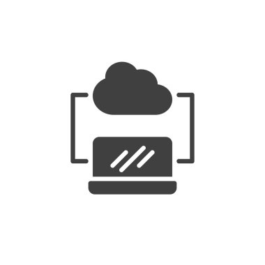 Dizüstü bilgisayar ve bulut vektörü simgesi