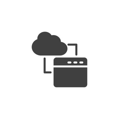 Bulut teknolojisi veri transfer vektörü simgesi