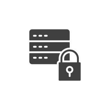 Veri sunucu koruma vektör simgesi