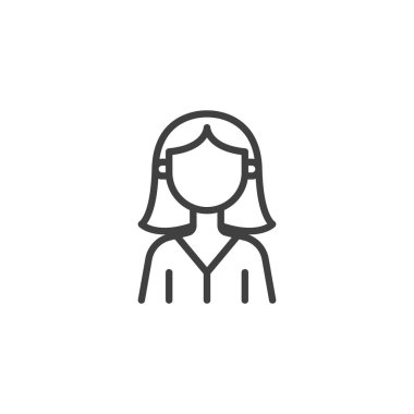 Yüzsüz kız avatar çizgisi simgesi