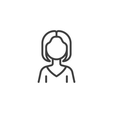Yüzsüz kız avatar çizgisi simgesi