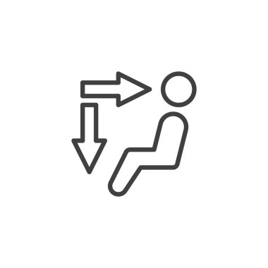 Otomobil havalandırması yer kipi çizgi simgesi