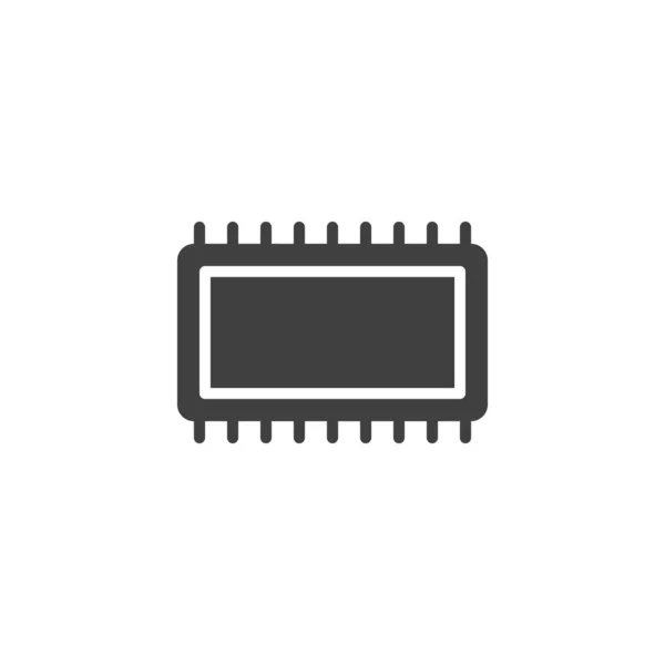 Computermicrochip Vectoricoon Halfgeleiderchip Gevuld Plat Bord Voor Mobiel Concept Webdesign — Stockvector