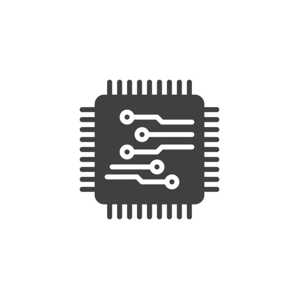 Ícone Vetorial Chip Computador Microchip Cheio Sinal Plano Para Conceito —  Vetores de Stock