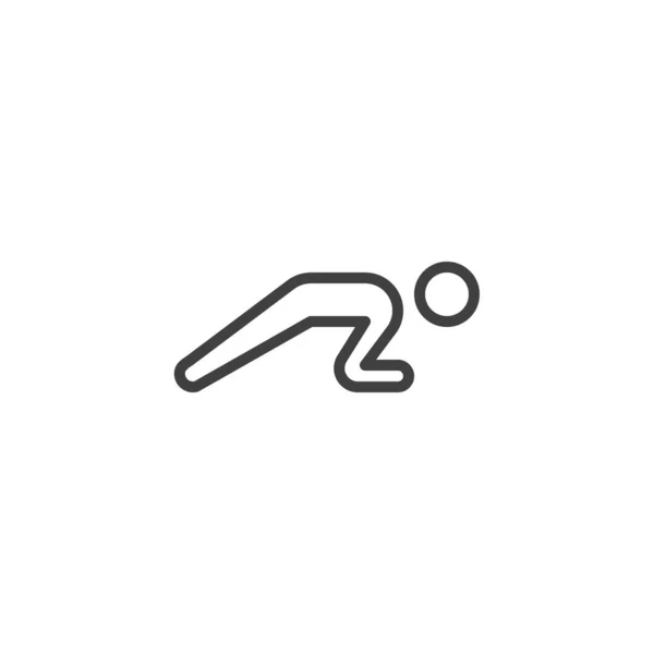 プランク演習ラインアイコン モバイルコンセプトとウェブデザインのためのリニアスタイルのサイン 男性の面取りポーズアウトラインベクトルアイコン シンボル ロゴイラスト ベクトルグラフィックス — ストックベクタ