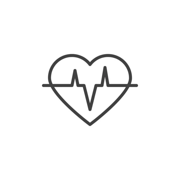 Corazón Con Icono Línea Heartbeat Signo Estilo Lineal Para Concepto — Archivo Imágenes Vectoriales